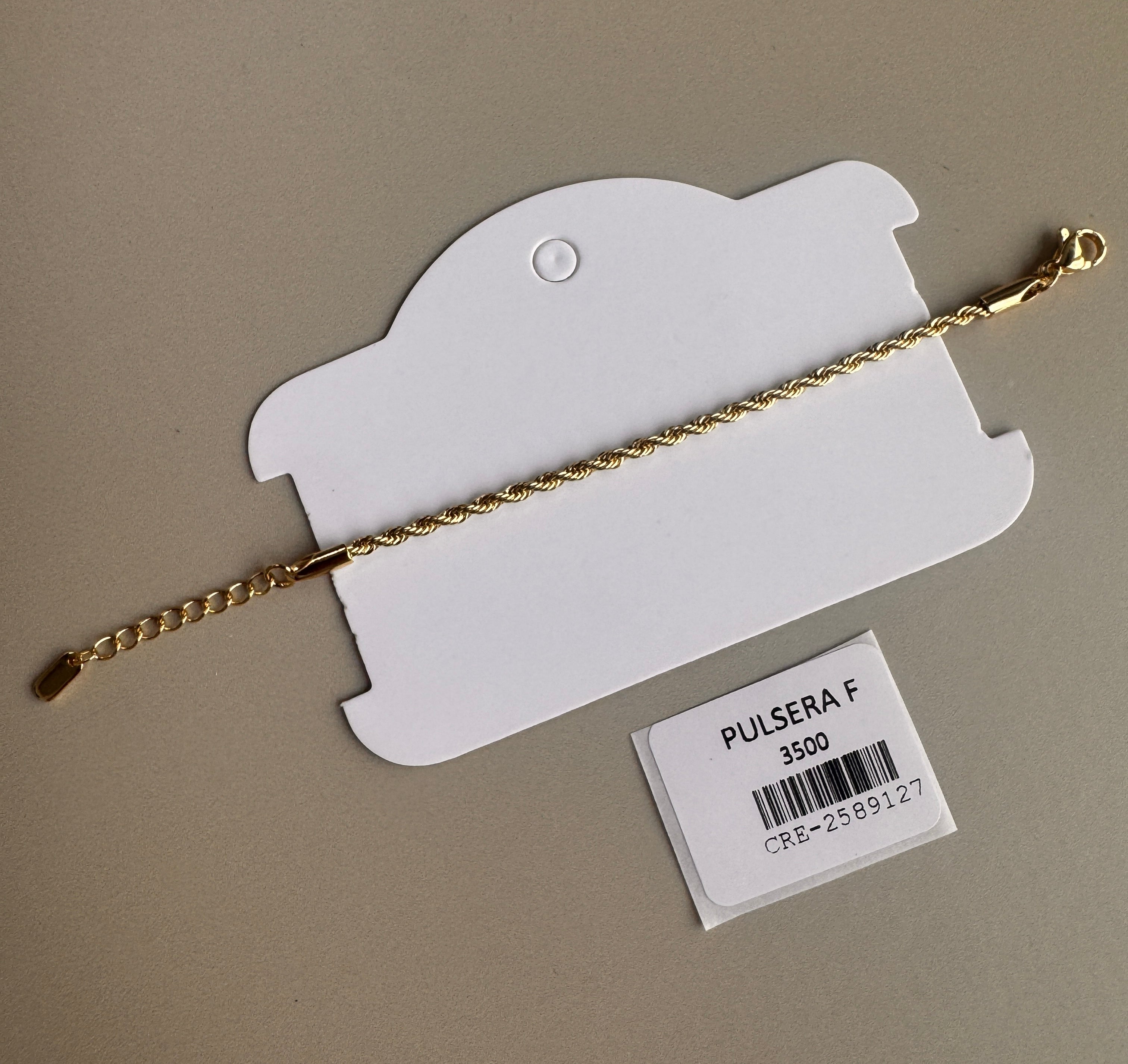 Pulsera Tejido Cordón en Tono Dorado