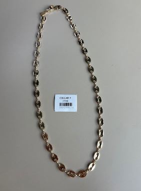 Collar de Eslabones Ovalados Texturizados Dorado