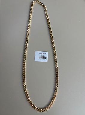 Collar de Eslabones Tipo Barbada Dorado