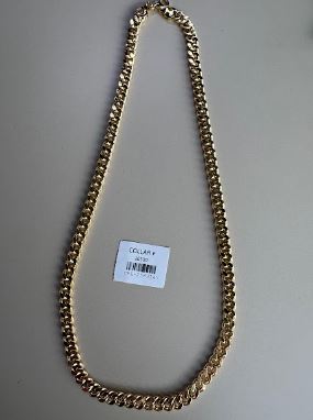 Collar de Eslabones Planos Dorado