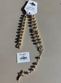 Collar Estilo Rosario con Cuentas Esféricas Texturizadas Color Dorado