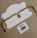 Pulsera de Balines con Medalla Colgante Dorada