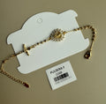 Pulsera Dorada con Cruz y Medalla Radiante