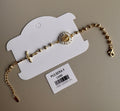 Pulsera Denario Dorada con Virgen y Circones