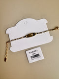 Pulsera de Eslabones con Placa y Corazón Calado
