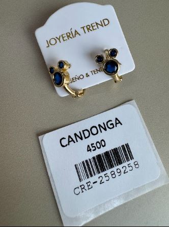 Candongas con Cristales Azules