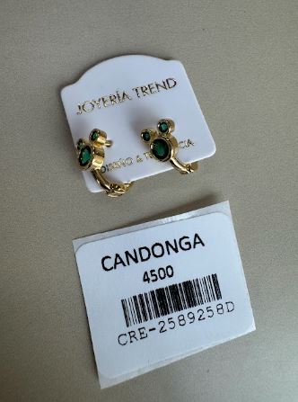 Candongas Huella con Detalles Verdes