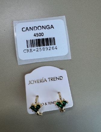 Candongas con Cristales Verdes