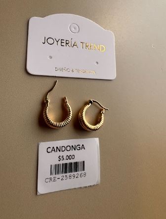 Candongas Texturizadas Doradas Pequeñas
