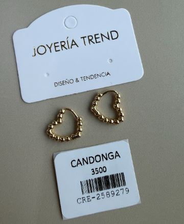 Candongas Doradas Pequeñas en Forma de Corazón