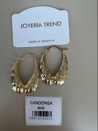 Candongas Doradas Diseño Alas