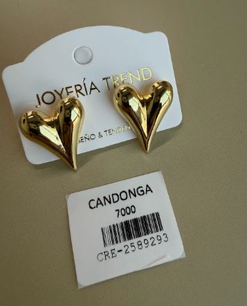 Topo Corazón Volumétrico Dorado