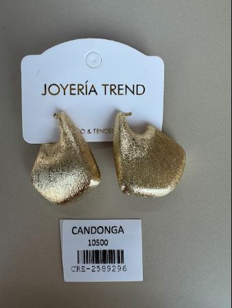Candongas Doradas Texturizadas Forma Orgánica