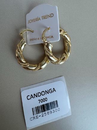 Candongas Trenzadas Doradas Medianas