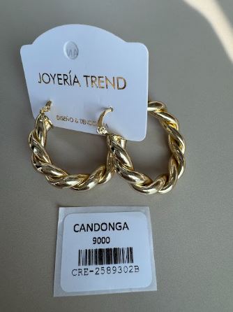 Candongas Trenzadas Doradas Grandes