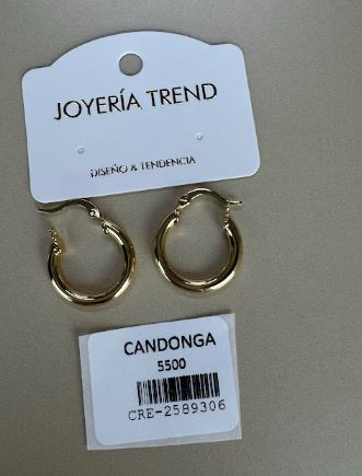 Candongas Ovaladas Doradas Clásicas