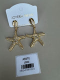 Aretes Estrella de Mar Colgantes Brillantes