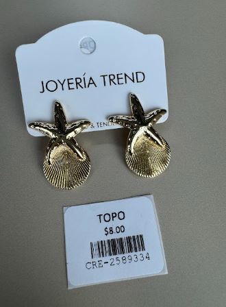 Topos Estrella de Mar y Concha Dorados