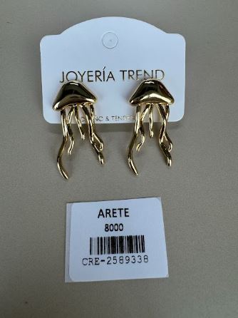 Aretes Medusa Colgantes Dorados