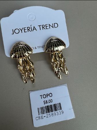 Aretes Medusa Dorados Texturizados