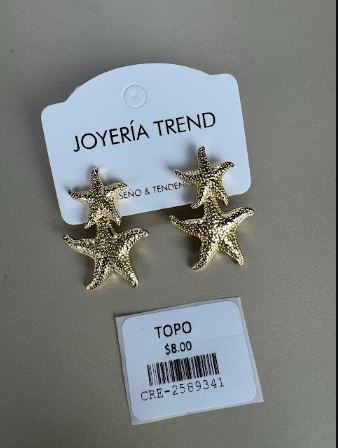 Aretes Estrellas de Mar Doradas