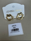 Aretes Corazón Ondulado Dorados