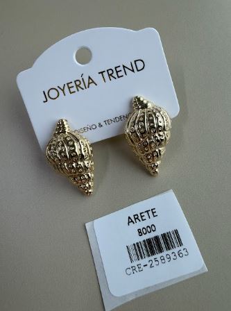 Aretes Caracol Marino Dorados