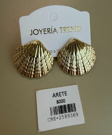 Aretes Concha Marina Dorados