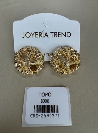 Aretes Topo Estrella de Mar Dorada
