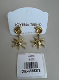 Aretes Colgantes con Diseño de Sol y Espiral