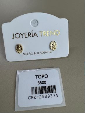 Aretes Ovalados con Relieve Religioso