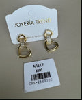 Aretes Colgantes Corazón Dorado