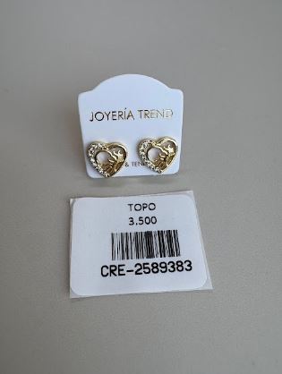 Topo en Forma de Corazón con Circones y Relieves