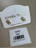 Aretes Rectangulares con Diseño de Estrella y Pedrería