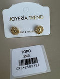 Aretes Topo Religiosos con Detalle Circular