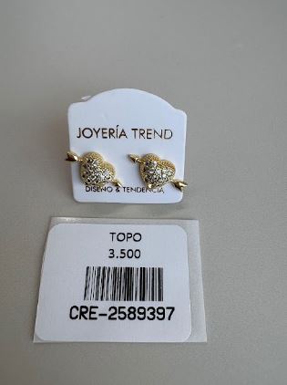 Topo Corazón Flechado con Circones