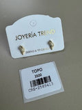 Aretes Topo Diseño Caracol con Incrustaciones