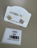 Aretes Topo Rombo con Incrustaciones