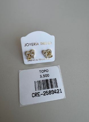 Topo Doble Corazón Entrelazado y Circones