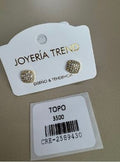 Aretes Topo Cuadrados con Superficie Brillante