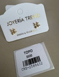 Aretes Topo Diseño Abeja con Incrustaciones