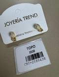 Aretes Topo Diseño de Medusa con Cristales