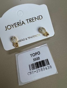 Aretes Topo Diseño de Medusa con Cristales