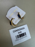 Candongas Rectangulares con Cristal Azul