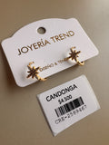 Candongas Doradas con Dije de Estrella y Pedrería