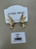 Aretes Topo Golondrina Dorada