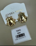 Aretes Topo Rana Dorada Decorativa