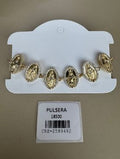 Pulsera de Cadena con Medallas Religiosas y Brillos