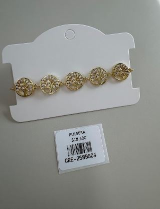 Pulsera Eslabon Árbol de la Vida con Circones