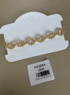 Pulsera de Cadena con Motivos Circulares Texturizados